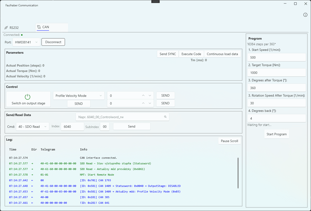 RS232/CAN Komunikačná aplikácia – náhľad 1